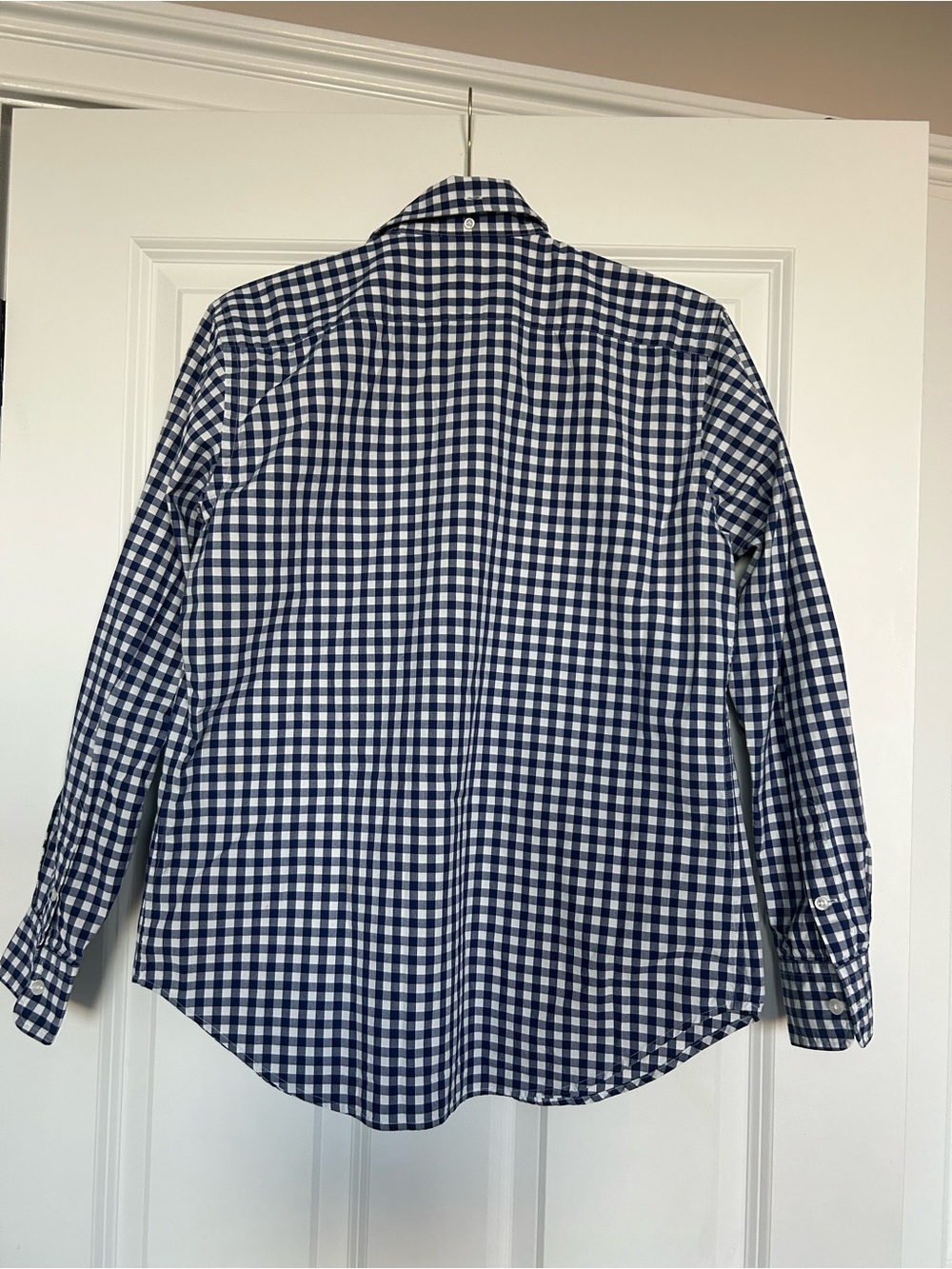 Ralph Lauren Navy and White Gingham Button-Up Shirt - Picture 7 of 8